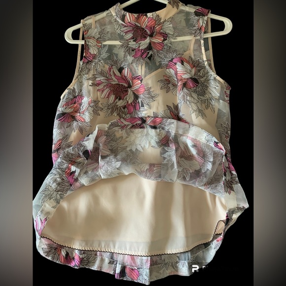 MOULINETTE SOEURS TERRACE SWING SHEER PEPLUM BLOUSE WITH CAMI SIZE 6 - Picture 8 of 10